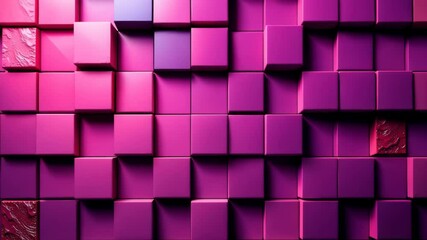 Poster - Mesmerizing Kinetic Cubes An Abstract Purple Symphony of Light and Texture