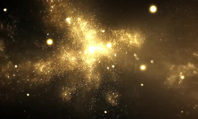 Wall Mural - Abstract Particle Animation of Luminous Orbs Ascending Gracefully in Synchronized Waves Against Dark Backdrop Made with Generative AI Technology