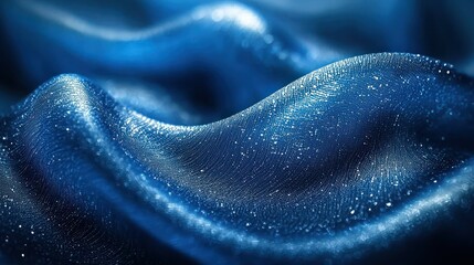 Poster - Deep Blue Abstract: A Serene Study in Texture and Light