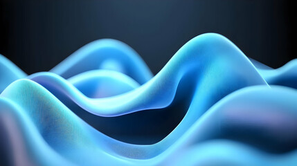 Poster - Abstract Blue Digital Waves with Particle Data Background