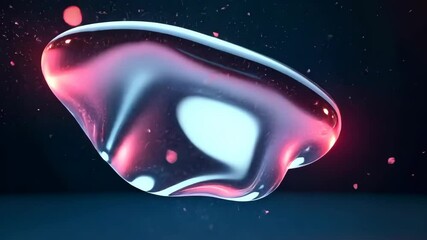 Leinwandbilder - Mesmerizing Liquid Metal Morphing in a Neon-Lit Void