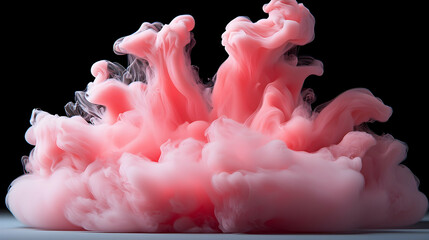 Poster - Abstract Pink and White Smoke Cloud Design
