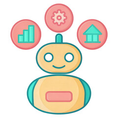 Poster - a futuristic financial advisor using technology to manage diversified investments.