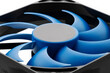 © OLEKSANDR - Vector computer fan 12 volt. Computer cooler with blue blades. macro on white background