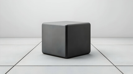 Poster - Black Cube Mockup on White Platform
