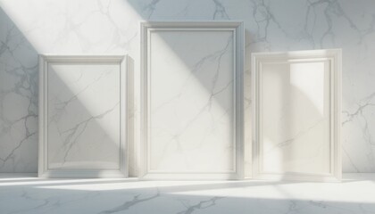 Poster - Showcasing minimalist art frames contemporary gallery digital image bright environment close-up view elegant design concepts for modern spaces