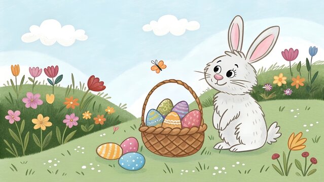 Coloring book Easter Bunny With Egg
