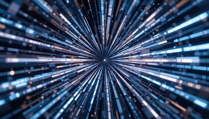 Poster - Dynamic light stream visualization digital realm abstract art futuristic environment close-up perspective motion concept