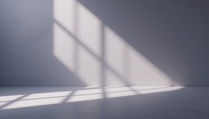 Poster - Natural light play on minimalist interior empty room photography modern design perspective serenity and calmness