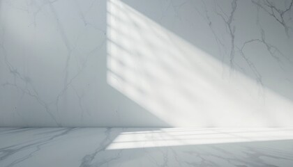 Poster - Sunlight streaming through marble walls interior space photography minimalist design close-up view serenity and elegance