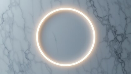 Poster - Illuminated circular design abstract art digital artwork minimalist environment top-down view contemporary concept for visual appeal