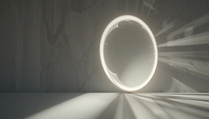 Poster - Dynamic light play in minimalist space art installation indoor modern design abstract concept shadow and light interaction
