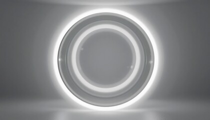 Poster - Illuminated circular design modern studio digital art minimalist environment close-up view futuristic concept for visual impact