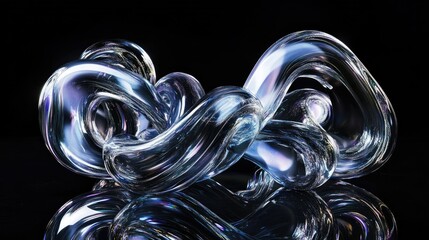 Poster - Fluid metallic tendrils of neon-infused liquid dance and twist, creating an ethereal, futuristic aesthetic against a deep black void.