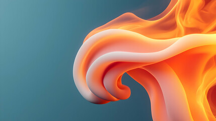 Poster - Dynamic Orange and Yellow Flames Abstract Design