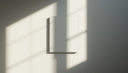 Poster - Artistic shadow play in minimalist interior modern gallery photography bright atmosphere side view contemporary design concept