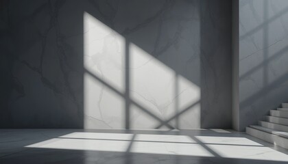 Poster - Captivating light and shadow play in minimalist architecture contemporary space interior photography modern environment artistic perspective