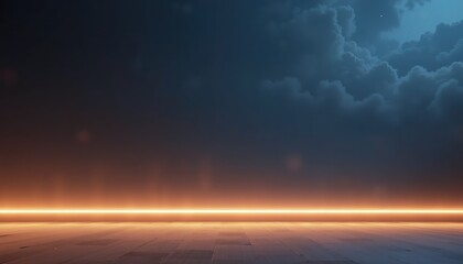 Poster - Illuminated horizon dramatic sky digital artwork serene landscape wide angle visual concept for creative inspiration