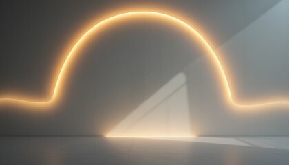 Poster - Illuminated arch design modern studio digital artwork minimalist environment abstract viewpoint contemporary concept for creative inspiration