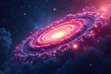 Wall Mural - Abstract swirling nebula, cosmic dust seamlessly looping , astronomy, silver, abstract