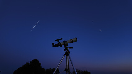 Wall Mural - astronomical telescope for observing stars, planets, moon and other celestial objects.