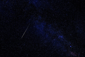 Wall Mural - milky way twinkling stars on a dark night.