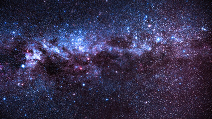 Wall Mural - milky way twinkling stars on a dark night.