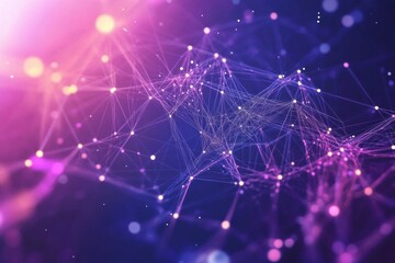 Abstract network with purple and pink glowing connections
