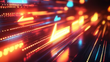 Poster - Dynamic light trails digital space abstract art futuristic environment close-up view speed and motion concept