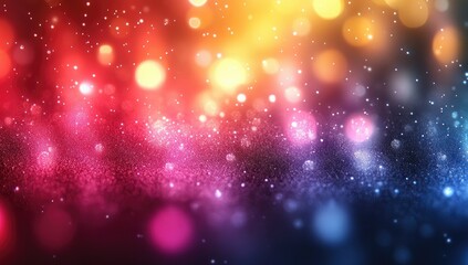 Poster - Vibrant Bokeh Lights and Glitter Abstract Background