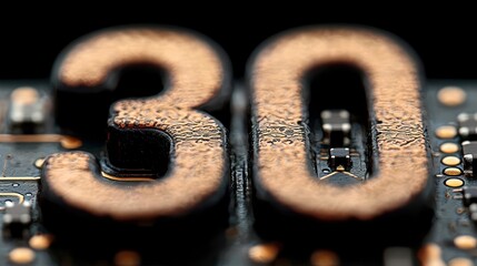 Poster - Macro Photography of Number Thirty on a Circuit Board