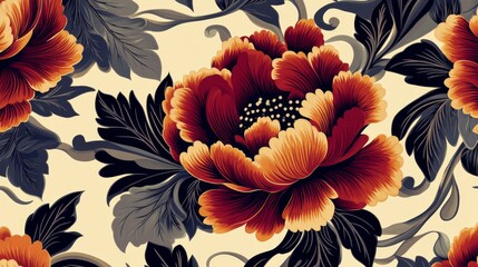 Poster - Vibrant floral pattern design creative studio graphic art colorful environment artistic perspective nature inspiration