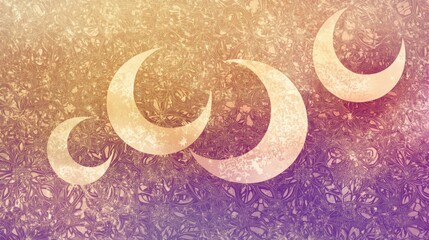 Poster - Celestial crescent phases night sky digital artwork abstract aesthetic viewpoint cosmic concept