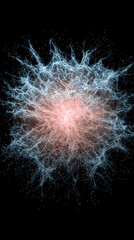 Fototapete - Abstract Network Visualization with Pink and Blue Nodes