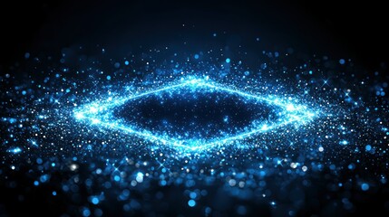 Poster - Luminous Blue Sparkle Diamond Abstract