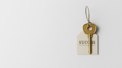 Poster - Unlocking success the key to achievement in business office image minimalist inspirational concept
