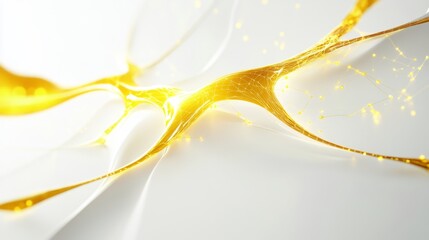 Poster - Dynamic gold flowing abstract art digital creation modern aesthetic bright environment artistic viewpoint