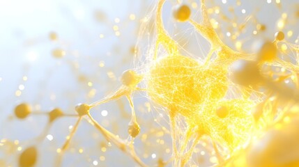 Poster - Neural activity visualization digital realm abstract graphic bright atmosphere close-up view scientific concept