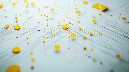 Poster - Abstract digital circuit design technology lab graphic art modern environment close-up view innovation concept