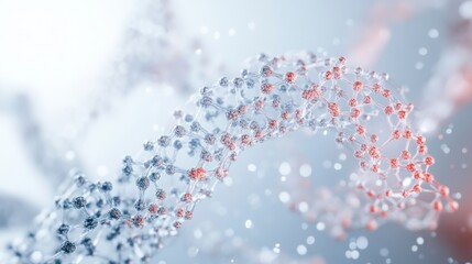 Poster - Molecular structure simulation laboratory scientific visualization digital environment close-up view genetic research insights
