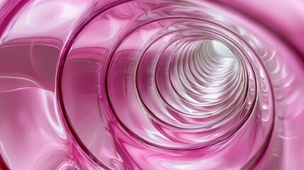 Poster - Abstract Pink Spiral Tunnel: A Visual Journey Through Shimmering Glass