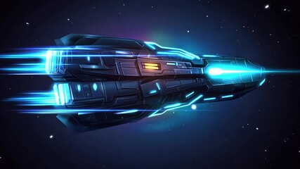 Poster - Journey Through the Cosmos Aboard a Futuristic Spaceship Generative AI