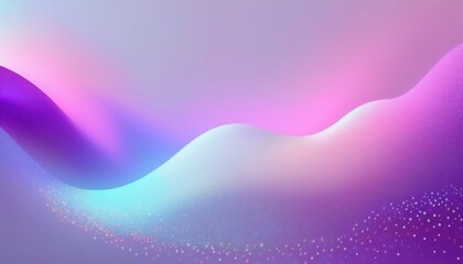 Poster - dreamy pastel wave landscape with soft pink, purple, and blue gradients, fluid motion, and sparkling digital texture for background, wallpaper, and artistic design

