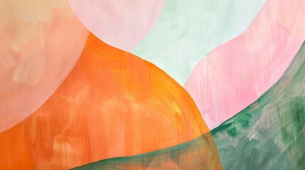 Poster - The colors, from top to bottom, are orange, pink, and light green, representing a fun and playful composition