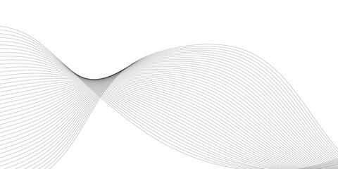 Poster - Thin wavy curve line vector background. Curve wave seamless pattern background. Black and grey wave curve lines motion vector background.