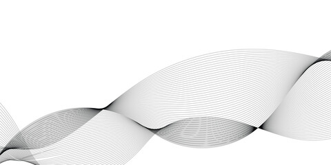 Poster - Grey and white abstract wavy flowing particles. White paper wave and curve line background. Digital futuristic technology concept. Vector illustration
