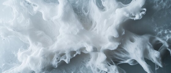 Poster - Crystalline Nebula Frost Macro Revealing Ethereal Climate Art - Minimalist Scientific Visualization for Digital Media and Environmental Design