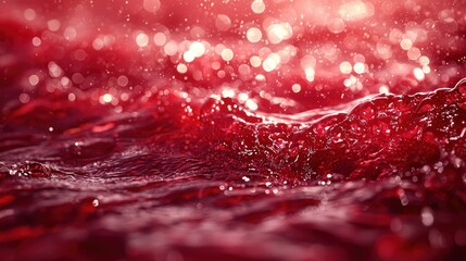 Poster - Crimson Liquid Abstract: A Captivating Visual of Red Fluid in Motion