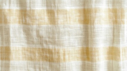 Poster - Light pastel yellow gingham fabric with a simple checkered pattern, perfect for crafting paper and textile designs.