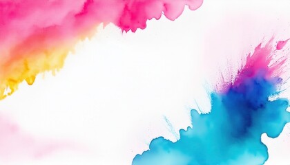 Aufkleber - vibrant watercolor splash in blue, pink, and yellow with artistic gradient blending for background, print, and design

